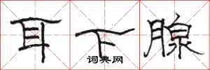 骆恒光耳下腺隶书怎么写