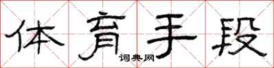 曾庆福体育手段隶书怎么写