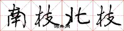 南枝北枝怎么写好看，南枝北枝书法图片