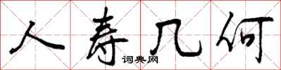 人寿几何怎么写好看，人寿几何书法图片