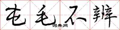 屯毛不辨怎么写好看，屯毛不辨书法图片