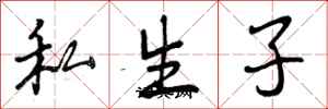 私生子怎么写好看,私生子书法图片