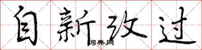 自新改过怎么写好看，自新改过书法图片