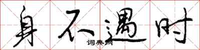 身不遇时怎么写好看，身不遇时书法图片