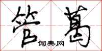 管葛怎么写好看,管葛书法图片