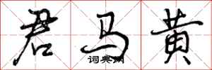 君马黄怎么写好看,君马黄书法图片