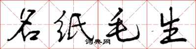 名纸毛生怎么写好看，名纸毛生书法图片