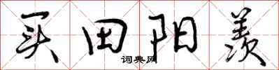买田阳羡怎么写好看,买田阳羡书法图片