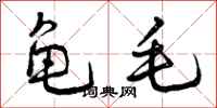 龟毛怎么写好看，龟毛书法图片