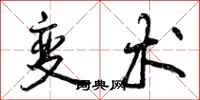 变术怎么写好看,变术书法图片