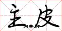 主皮怎么写好看,主皮书法图片