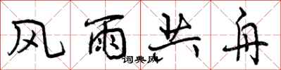 风雨共舟怎么写好看,风雨共舟书法图片