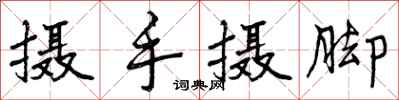 摄手摄脚怎么写好看，摄手摄脚书法图片