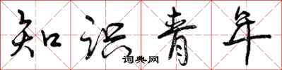 知识青年怎么写好看,知识青年书法图片