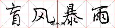 盲风暴雨怎么写好看，盲风暴雨书法图片