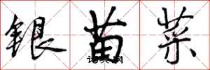银苗菜怎么写好看,银苗菜书法图片