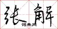 张解怎么写好看，张解书法图片