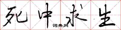 死中求生怎么写好看,死中求生书法图片