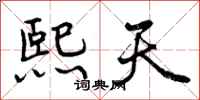 熙天怎么写好看，熙天书法图片
