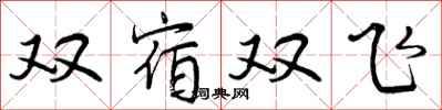双宿双飞怎么写好看，双宿双飞书法图片