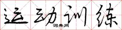 运动训练怎么写好看,运动训练书法图片