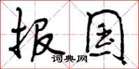 报国怎么写好看,报国书法图片