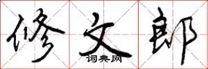 修文郎怎么写好看，修文郎书法图片