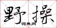野操怎么写好看，野操书法图片