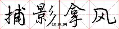 捕影拿风怎么写好看，捕影拿风书法图片