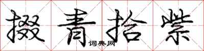 掇青拾紫怎么写好看，掇青拾紫书法图片