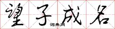 望子成名怎么写好看，望子成名书法图片