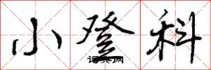 小登科怎么写好看,小登科书法图片