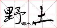 野土怎么写好看，野土书法图片