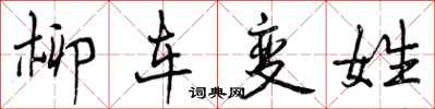 柳车变姓怎么写好看，柳车变姓书法图片