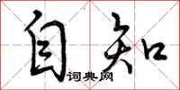 自知怎么写好看,自知书法图片