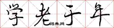 学老于年怎么写好看，学老于年书法图片