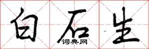 白石生怎么写好看,白石生书法图片