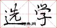 选学怎么写好看,选学书法图片