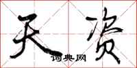 天资怎么写好看，天资书法图片