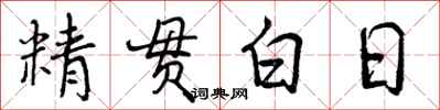 精贯白日怎么写好看,精贯白日书法图片