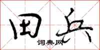田兵怎么写好看,田兵书法图片