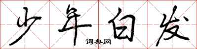 少年白发怎么写好看，少年白发书法图片