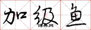加级鱼怎么写好看，加级鱼书法图片