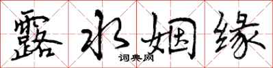 露水姻缘怎么写好看,露水姻缘书法图片