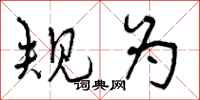 规为怎么写好看,规为书法图片