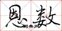 恩数怎么写好看，恩数书法图片