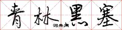 青林黑塞怎么写好看，青林黑塞书法图片
