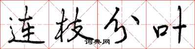连枝分叶怎么写好看，连枝分叶书法图片