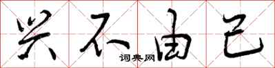 兴不由己怎么写好看,兴不由己书法图片