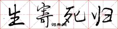 生寄死归怎么写好看,生寄死归书法图片